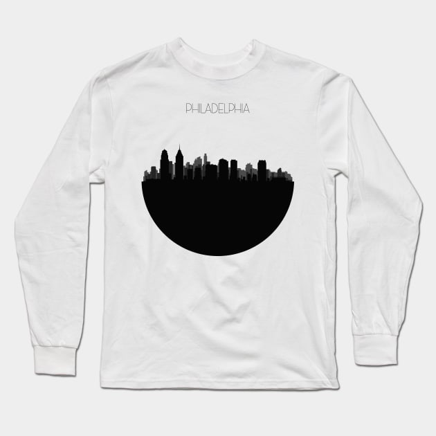 Philadelphia Skyline Long Sleeve T-Shirt by inspirowl